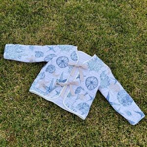 Handmade Quilted Seashell Tie Jacket Size L/XL